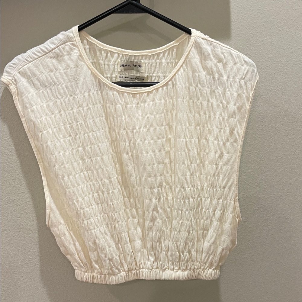 Urban Outfitters Cream Textured Blouse